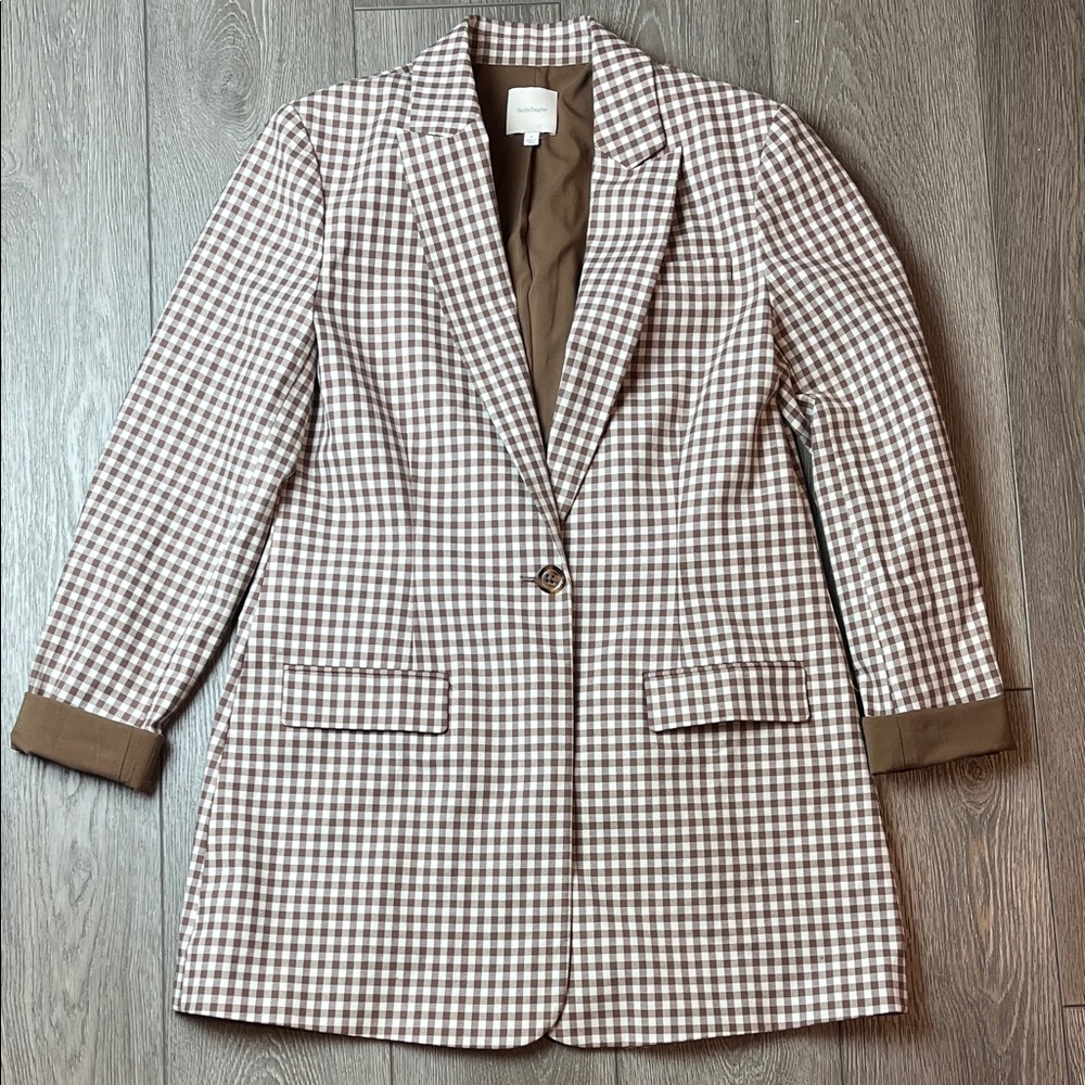 Favorite Daughter The Break-Up Blazer
Tan and Brown Plaid women medium nwot - Picture 2 of 13